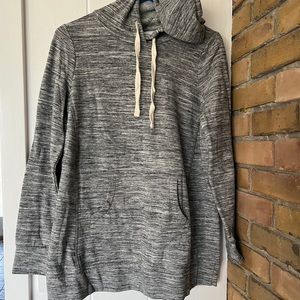 Heather gray maternity hooded sweatshirt